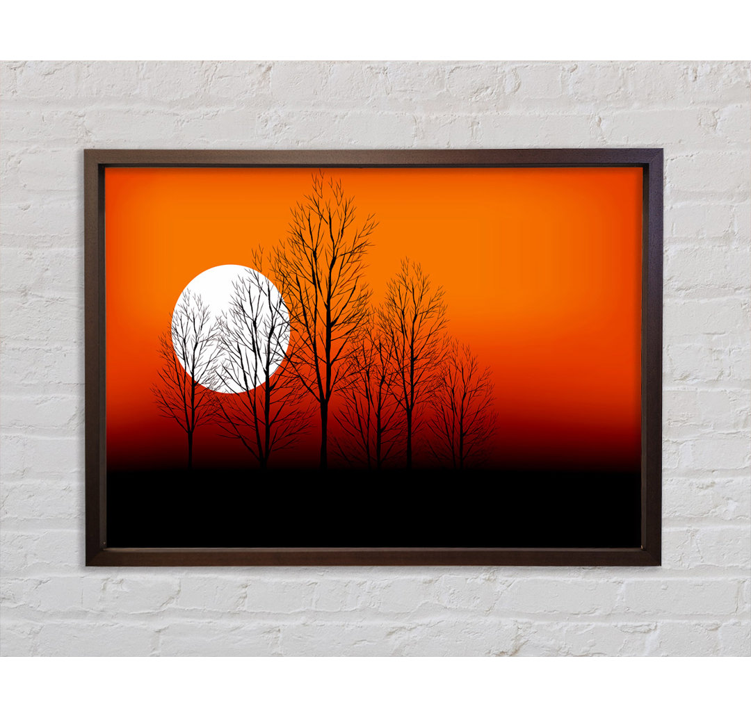 Orange Sunset Trees - Einzelne Bilderrahmen Kunstdrucke auf Leinwand