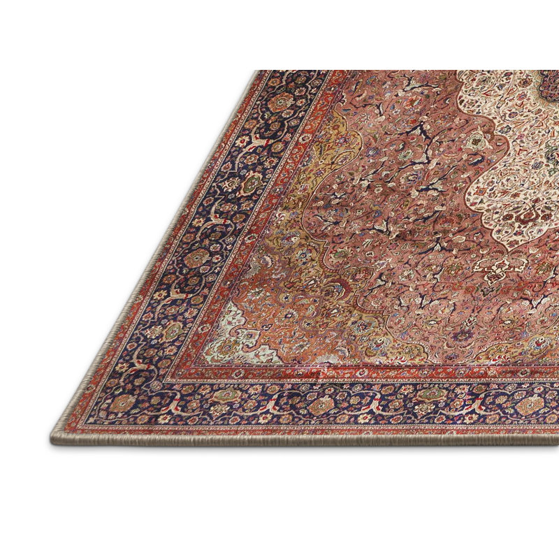 Tapis traditionnel brun / rouge / violet, Rectangle de 3 pi x 5 pi