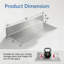 Lot de 2 tablettes murales flottantes en acier inoxydable de 40,6 cm (16 po)-542460982-801743723