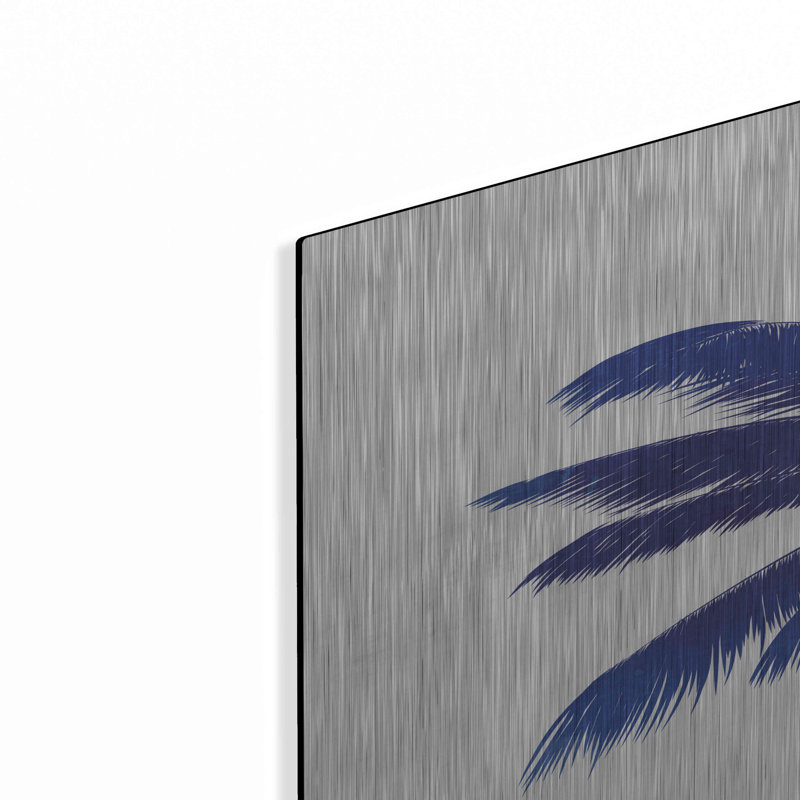 Bay Isle Home™ «Blue Palm Tree III» par Seven Trees Design, art mural en métal, H 36 po x l 24 po