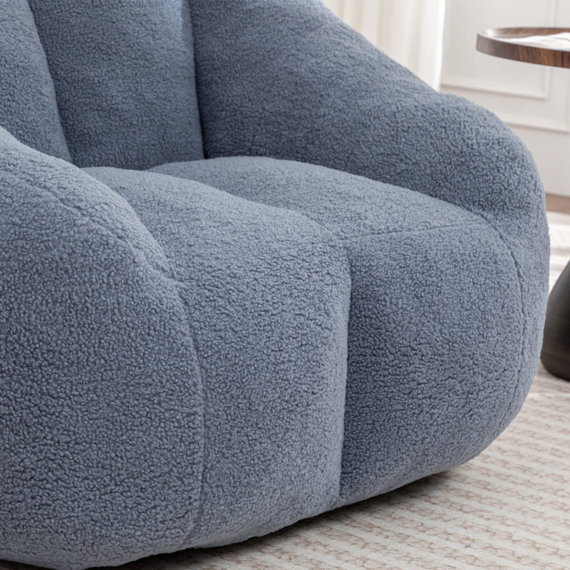 Fauteuil à billes avec rembourrage, Teddy bleu clair