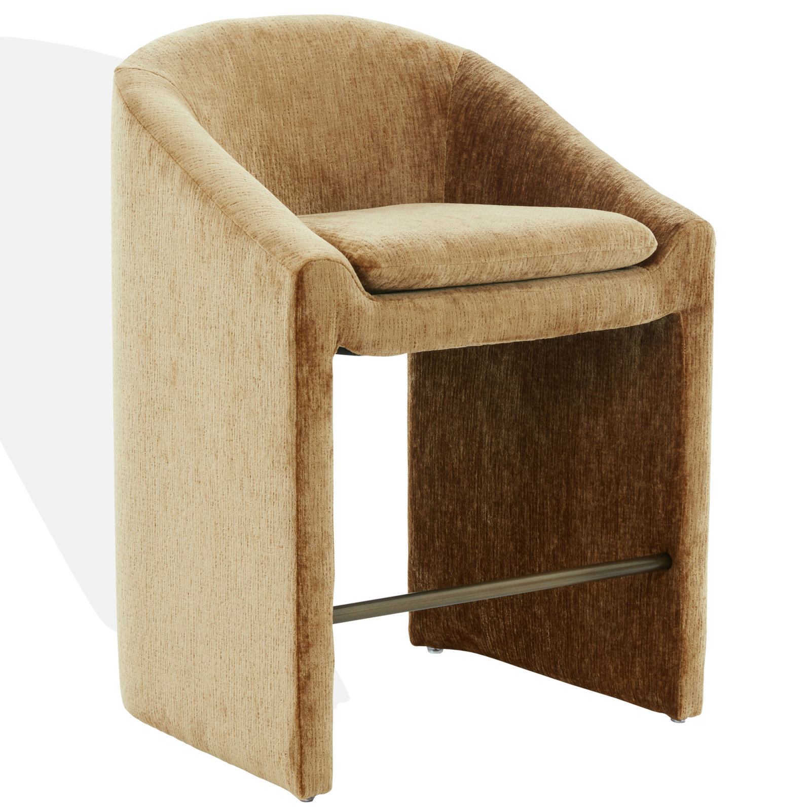 Oshawa Upholstered Chenille Bar and Counter Stool, Counter Stool (26.8" Seat Height), Amber