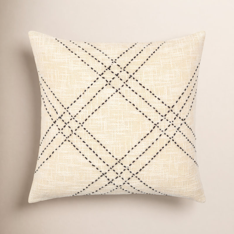 Frida Embroidered Down Reversible Throw Pillow, 22" x 22"