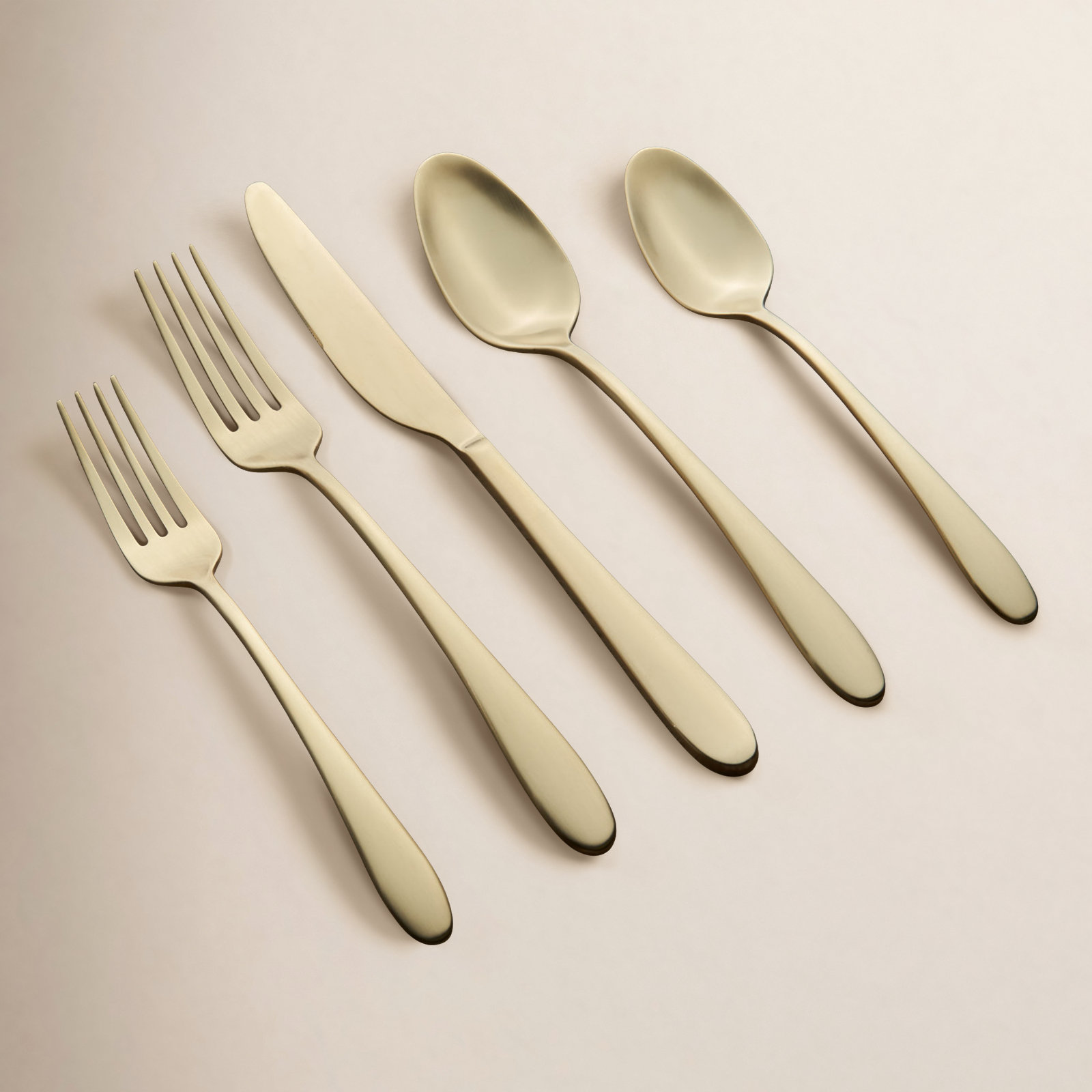Poet 20 Piece Flatware Set, Service for 4, Champagne Satin