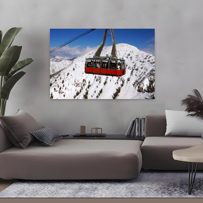 «Overhead Funiculaire dans une station de ski», station de ski Snowbird, Utah, États-Unis, paysage contemporain abstrait, art