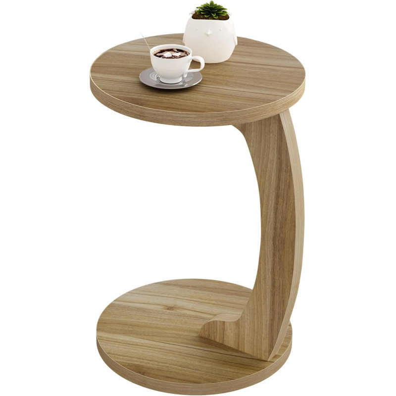 Abstract End Table, Light Oak