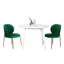 Ensemble de salle à manger contemporain 3 pièces, table de salle à manger ronde blanche avec 2 chaises-1041604384-1041604386-1041604387