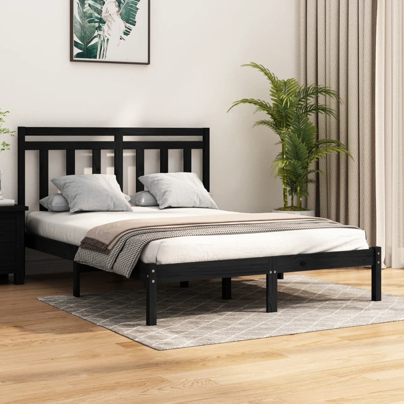 Bed Frame Solid Wood, European Double (140 x 200 cm), Solid Wood Pine