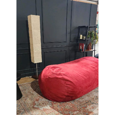 Fauteuil à billes rouge en suède traditionnel, cylindre de 8 pieds - Cozy Porch Furniture