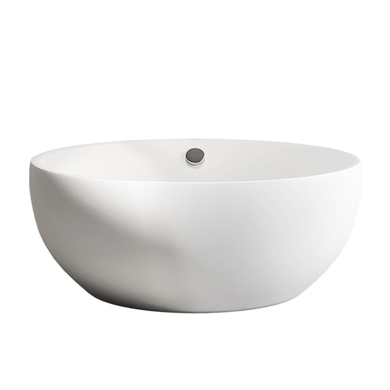 43.31"Freestanding Round One-piece Seamless Acrylic Double Bathtub