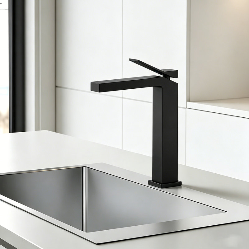 Single-Hole Single-Handle Bathroom Faucet, Matte Black