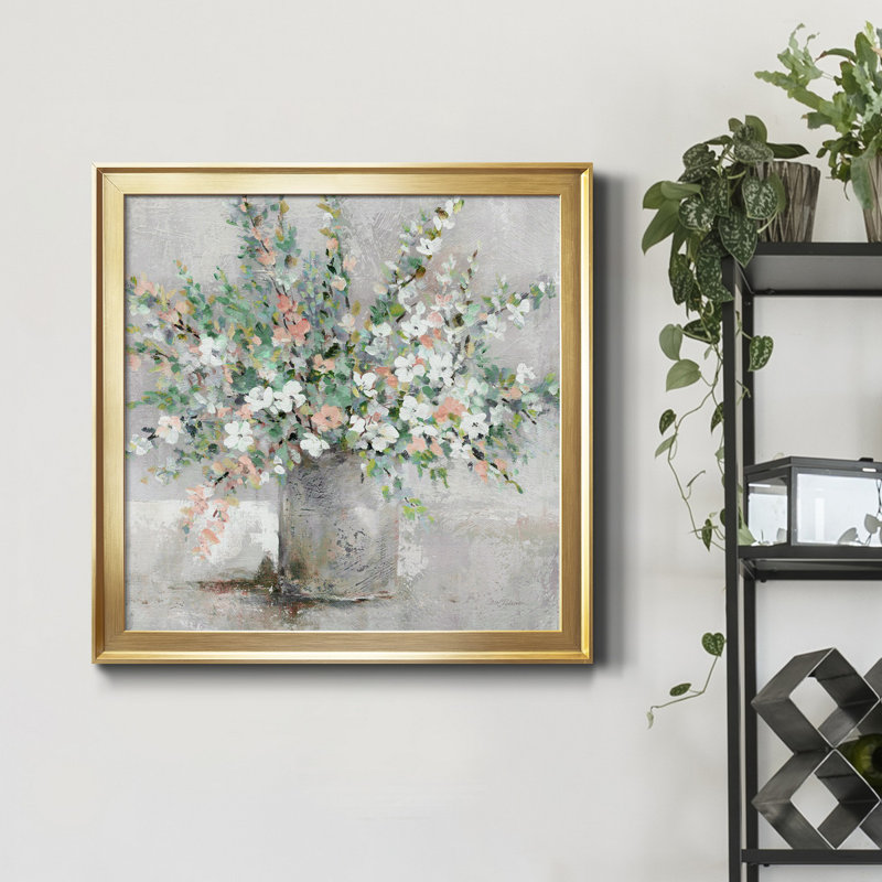 Farmhouse Retreat - Peinture sur toile encadrée, H 17,5 po x l 17,5 po x P 1,5 po, Toile encadrée dorée