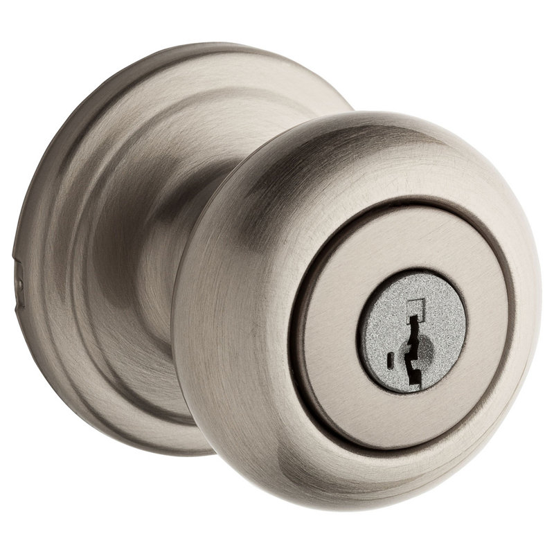 Hancock Keyed Vestibule Knob featuring SmartKey Security, Satin Nickel