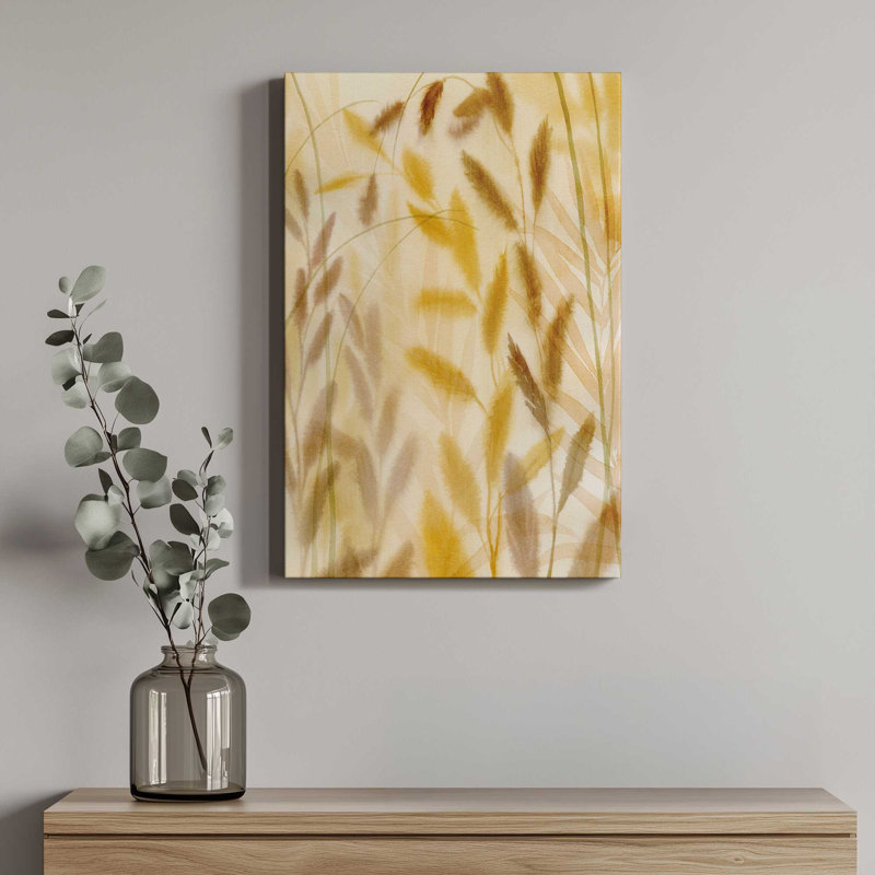 «Gilded Wheat I» par Grace Popp, reproduction d'art sur toile, H 18 po x l 12 po