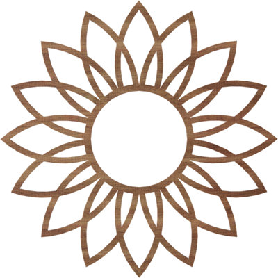 Médaillon de plafond 32 "x 32" x P 11 1/8 "x T 3/8" à motif de marguerite, cerise