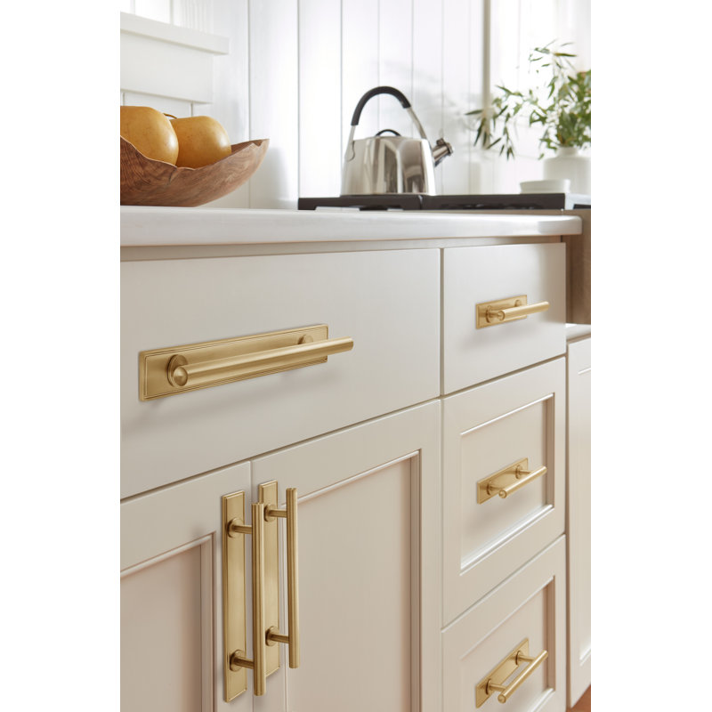 Thoreau 5-1/16 inch (128mm) Centre-to-Centre Rectangle Champagne Bronze Cabinet Pull Backplate, Champagne Bronze