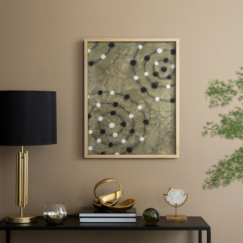 Quantum Relationship I Framed Print - Solid Wood, Natural, 11" H x 9" W