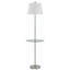 Lampe de table sur pied 60 "en nickel avec abat-jour carré en verre transparent blanc