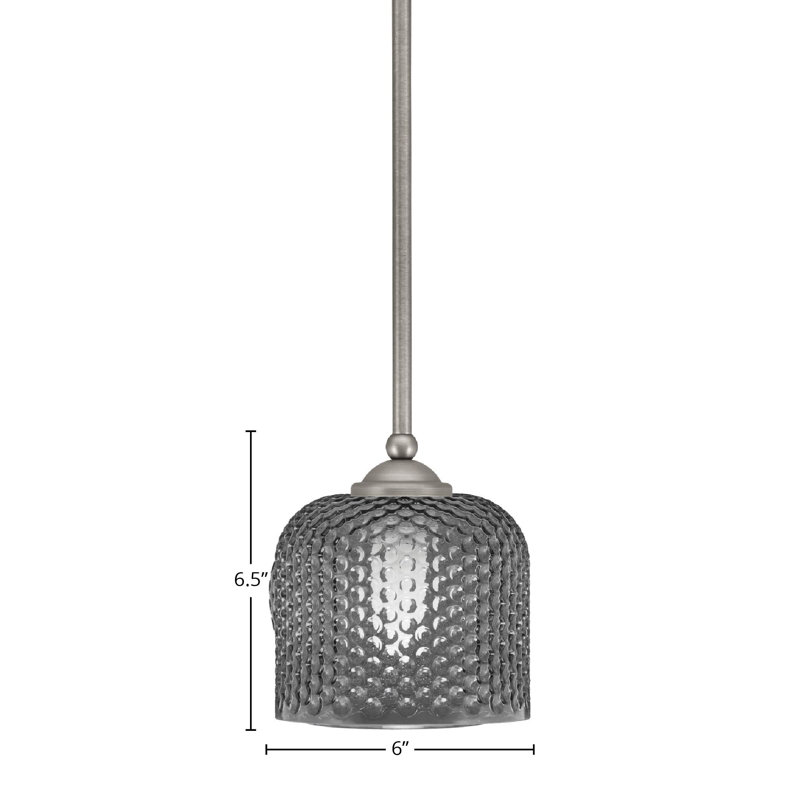 Mini-luminaire suspendu suspendu Zilo, fini graphite avec verre de 6 po, Graphite