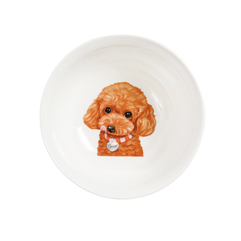 Bol en porcelaine - Caniche (rouge)
