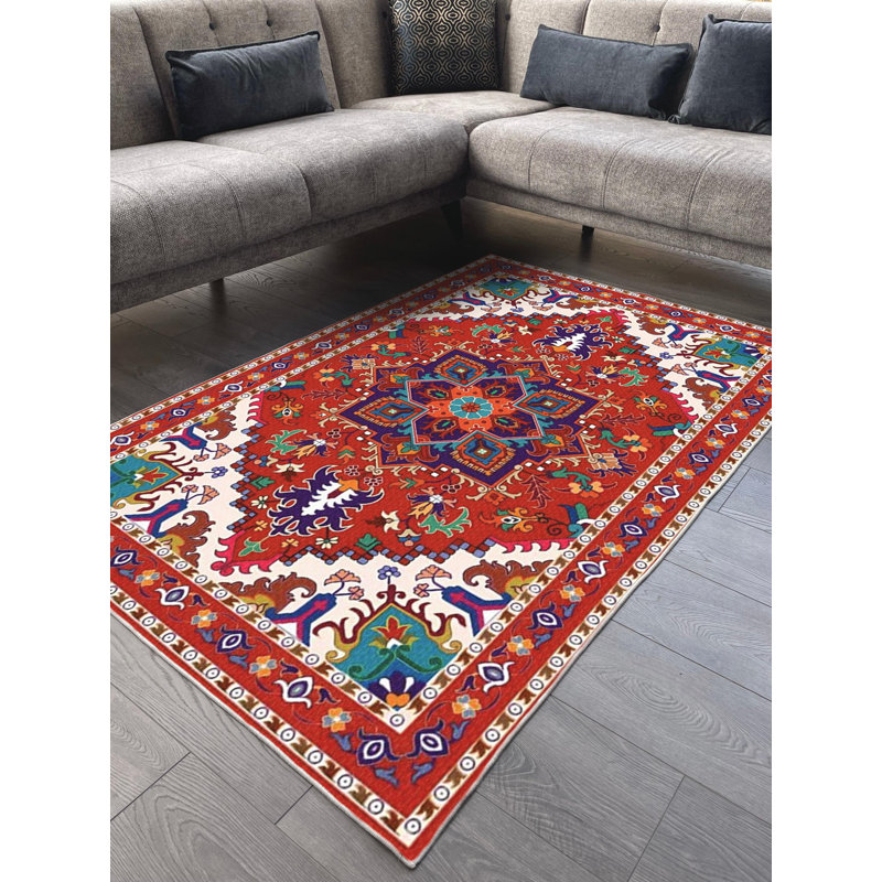 Tapis en coton Taniya, Rectangle 2 pi 7 po x 3 pi 11 po
