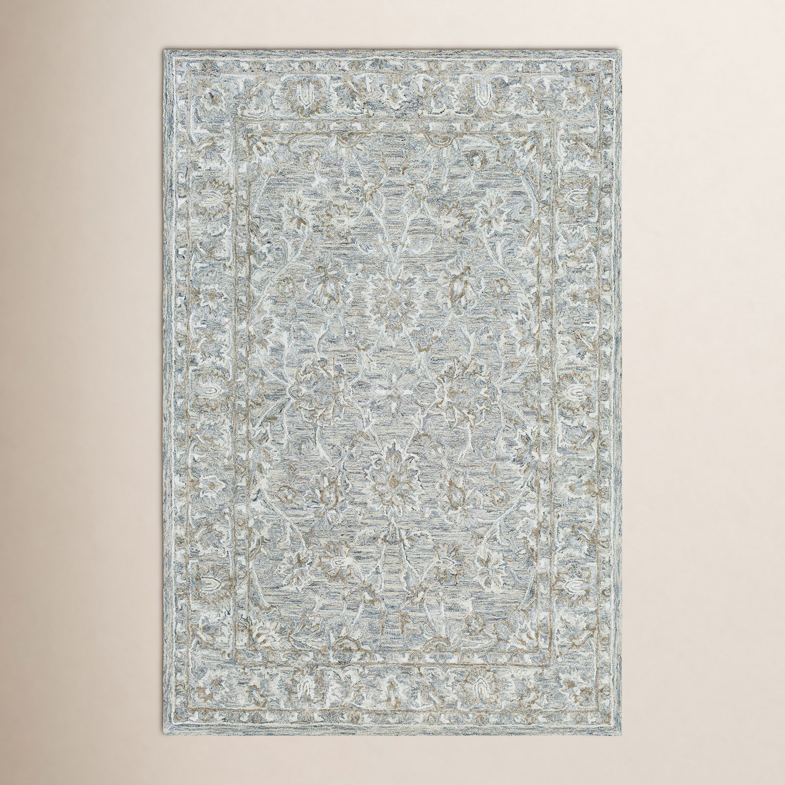 Cait Handmade Denim/Taupe/Ivory/Sage Rug, Rectangle 5' x 7'6"