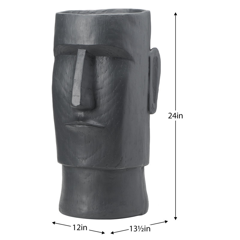 Statue pot de fleurs en résine Cairo, H 24 po x l 12 po x P 13,5 po