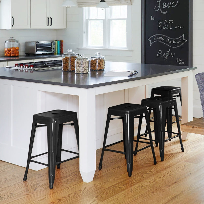 Tabouret de bar 30 po Winfred, Noir, Tabouret de bar (siège d’une hauteur de 30 po)