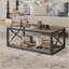 Table basse moderne pour chambre à coucher et salon, panneau de fibres à densité moyenne à grain de bois en verre trempé, table basse de style industriel