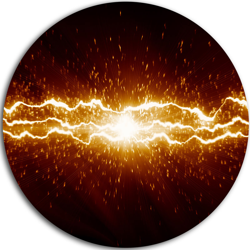 « lightning on dark sky », impression sur métal, H 23 po x l 23 po x P 1 po