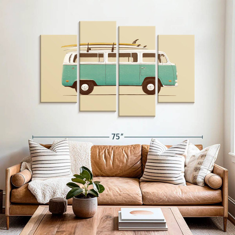 Mehar Blue Retro Van, H 42 po x l 68 po