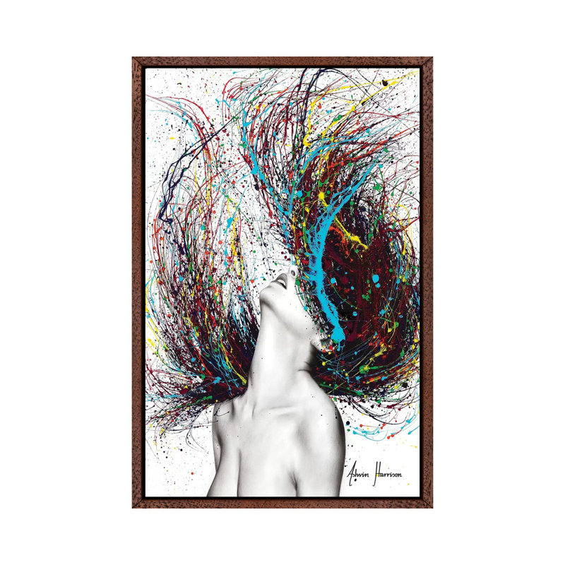 Excite by Ashvin Harrison - Print on Canvas, 101.6 cm H x 66.04 cm W, Classic Brown Wood Framed