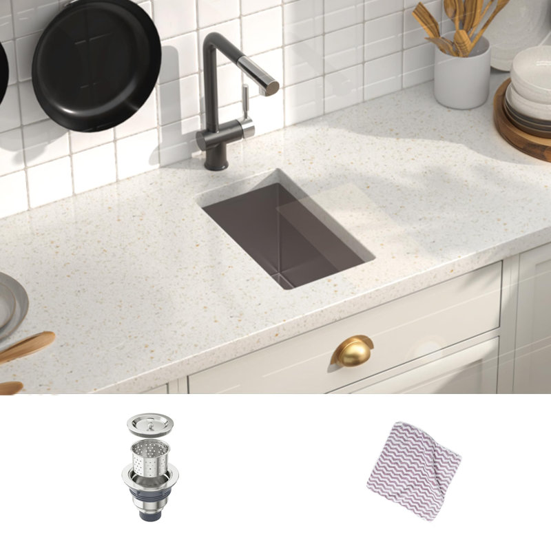 10In X 17In Undermount Single Bowl 16-Gauge Stainless Steel Bar And Kitchen Sink