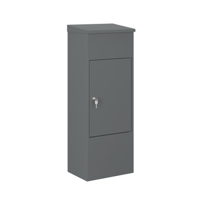 Boîte de rangement de colis moyenne CEHA pour l'extérieur, boîte de rangement verrouillable anti-vol pour la maison ou les affaires (gris basalte)