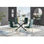 Bernell Modern Chrome Metal & Glass Round Dining Table Set with 4 Quilted Velvet Chairs-88388791-88388792-88388809