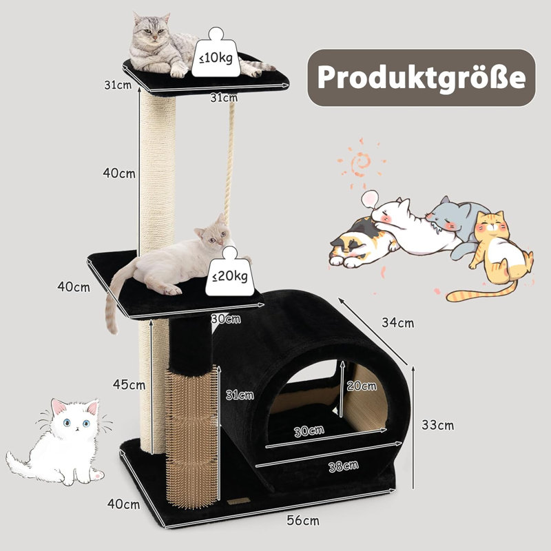 92cm H Cat Tree, Black