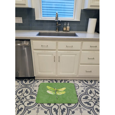 Tapis pour salle de bain à mousse mémoire libellule on avacado