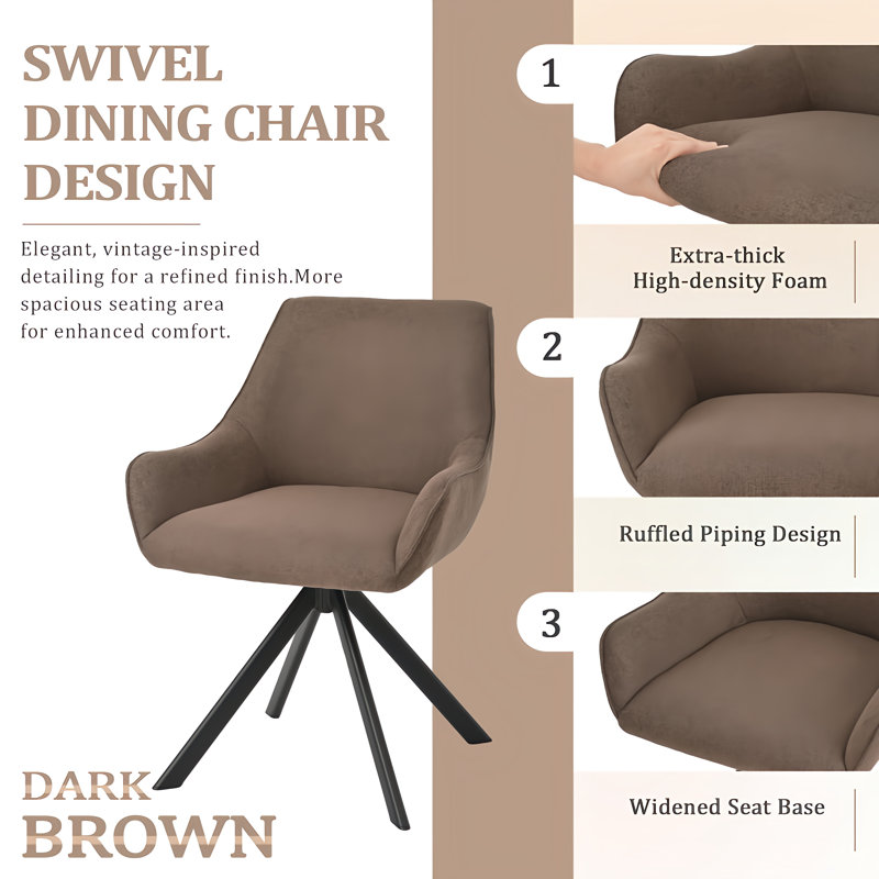 Gefjun 46cm H Upholstered Metal Armchair, Brown Linen
