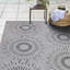 Savara Holdenville Silver Grey Ivory Cream Global Sunburst Indoor/ Outdoor Polypropylene Flatweave Area Rug-114323867