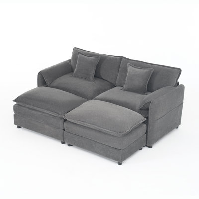 Space-saving Modular Sectionals, Premium Chenille, Modern Grey Design For Living Spaces