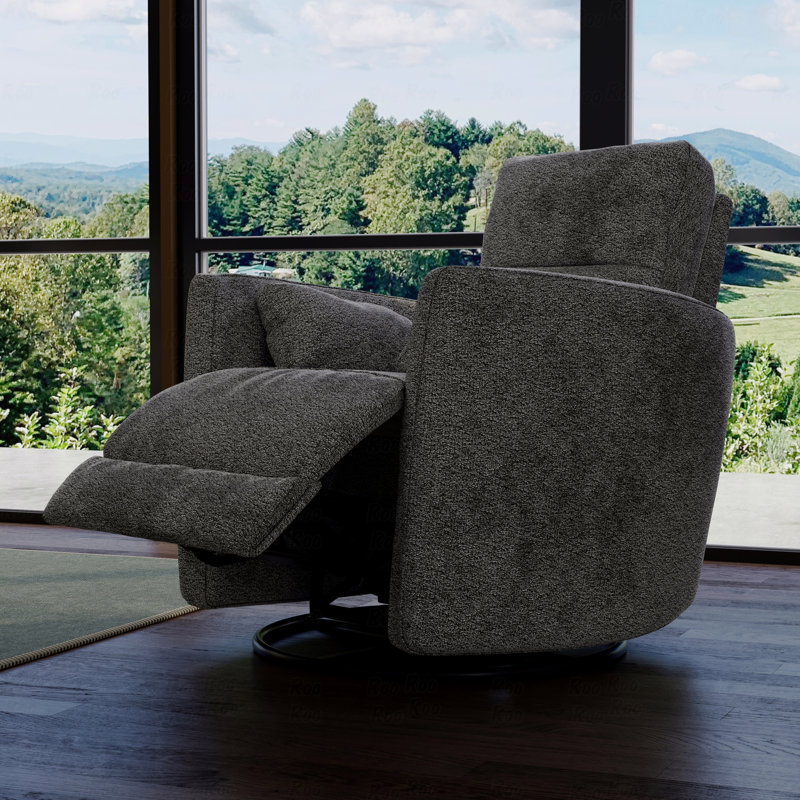 Pivot avec fonction inclinable avec repose-pieds manuel et coussins latéraux moelleux en graphite Milan