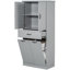 Rangement de salle de bain gris, armoire avec 2 tablettes peintes, réglables, basculantes, portes et tiroir pour la maison-1725764421