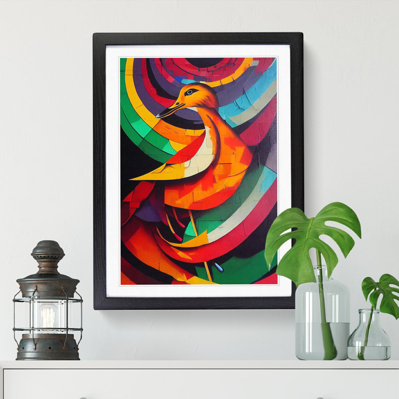 Goose Painting Street Art - Picture Frame Print, Black, 34cm H x 25cm W x 2cm D