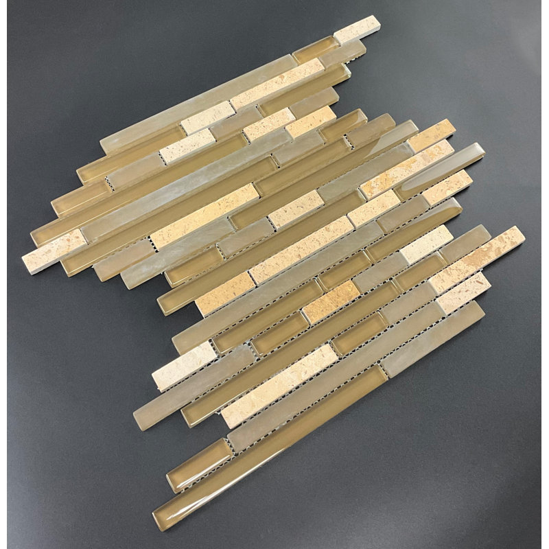 Glass and Marble Linear Mosaic Tile