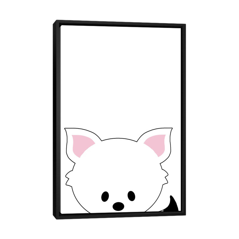 Art peekaboo ii, H 26 po x l 18 po x P 1,5 po, Toile avec cadre noir