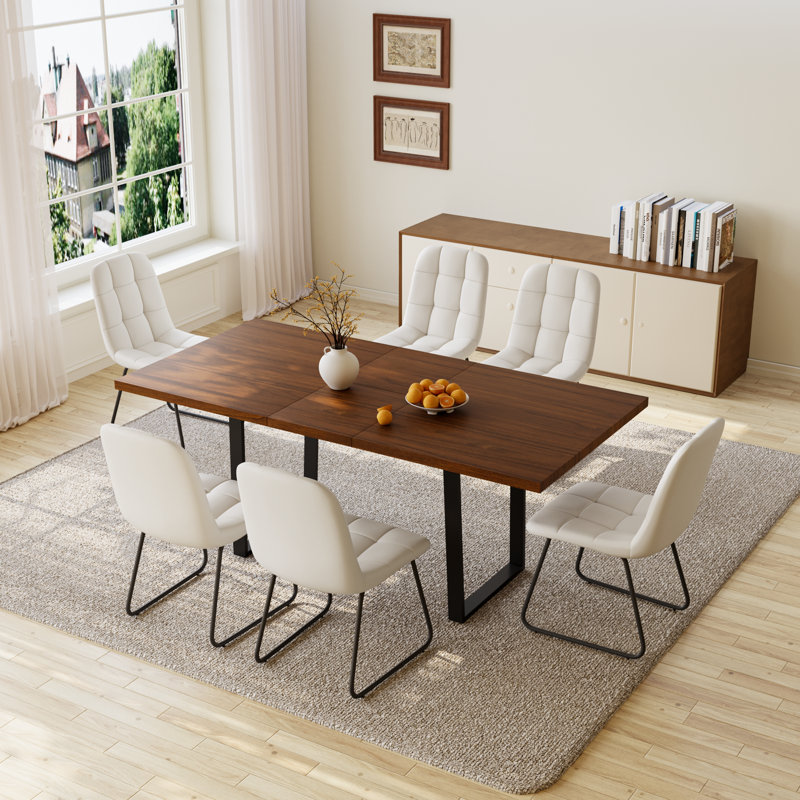 6 - Person Drop Leaf Dining Set, White