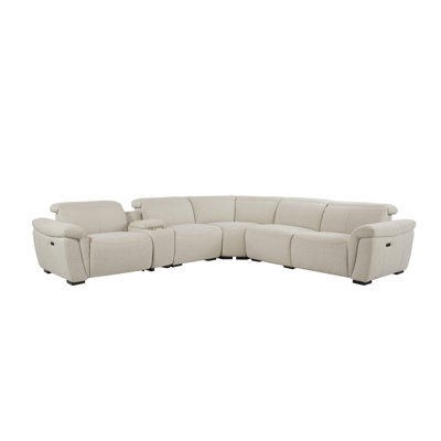 Canapé modulaire inclinable électrique pour 5 personnes Dayana Beige Boucle