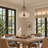 Marchini 4-Light Dimmable Geometric Chandelier in Weathered Off-White and Rust Brown