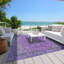 Machine Washable Indoor/Outdoor Claudian ACN1651 Purple Rug-104366135