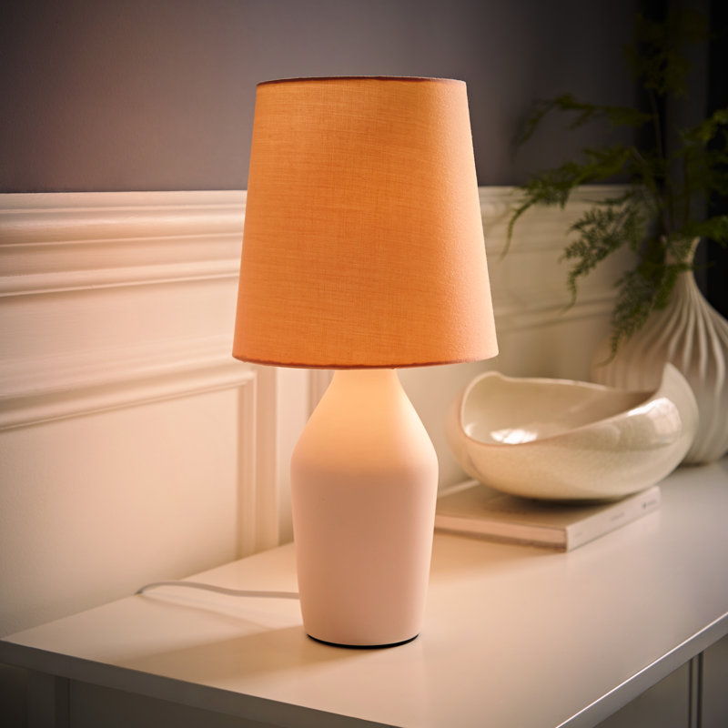 Daiva Ceramic Table Lamp, Pink, No